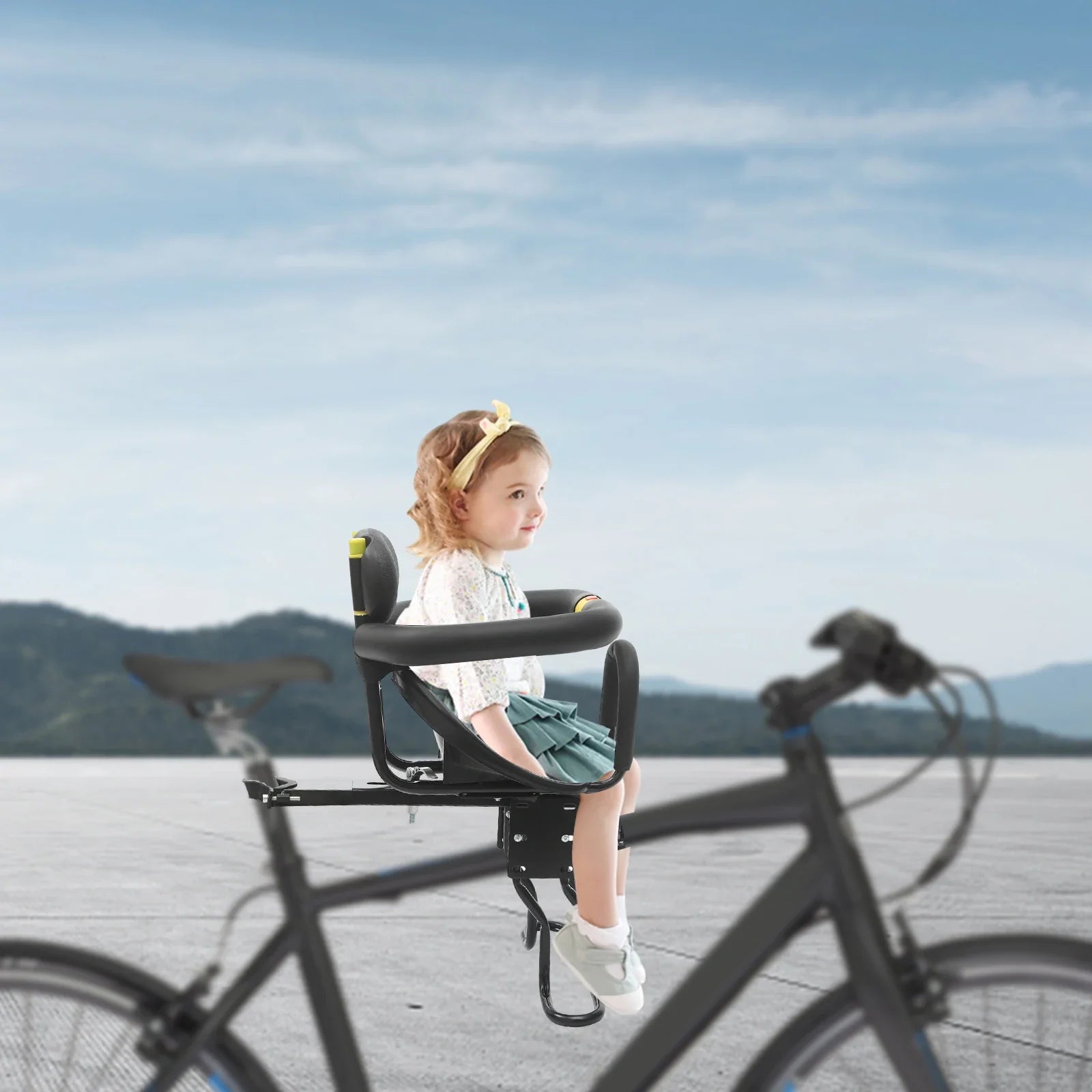 Child Bike Seat for Front Mounting | Fits Ages 8 Months to 6 Years | Holds Up to 35kg / 77lbs | Adjustable | Two Installation Choices