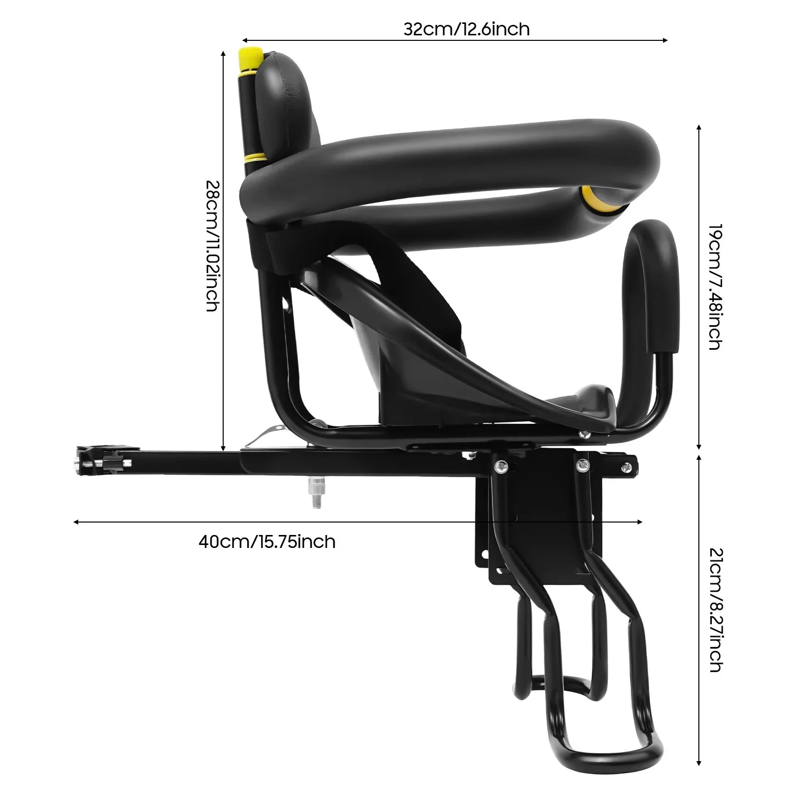 Child Bike Seat for Front Mounting | Fits Ages 8 Months to 6 Years | Holds Up to 35kg / 77lbs | Adjustable | Two Installation Choices