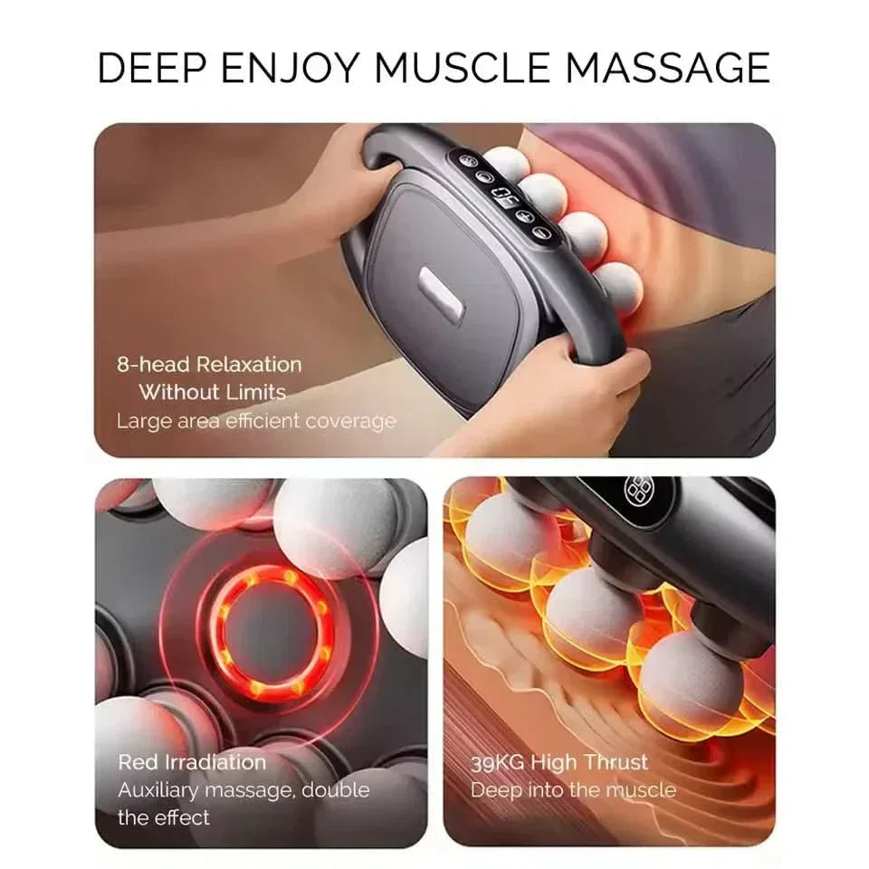 MuscleEase Pro Massage Gun with 8 Attachments & 30 Settings