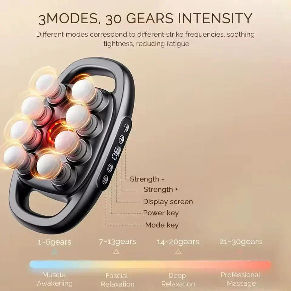 MuscleEase Pro Massage Gun with 8 Attachments & 30 Settings