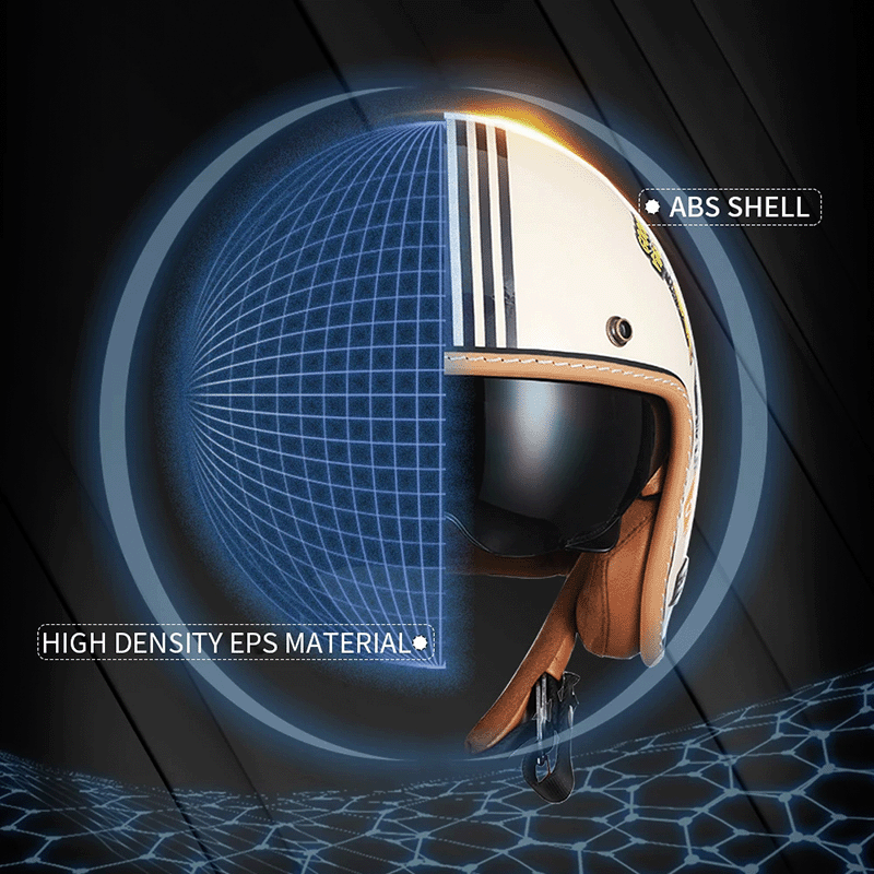 Lightweight Open Face Motorcycle Helmet with Retro Design for Comfort