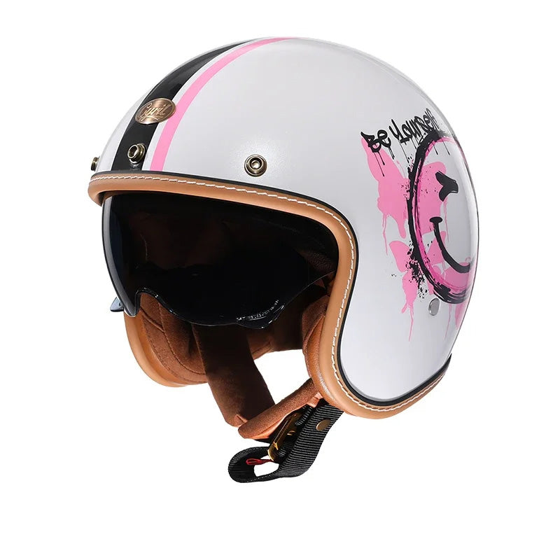 Lightweight Open Face Motorcycle Helmet with Retro Design for Comfort