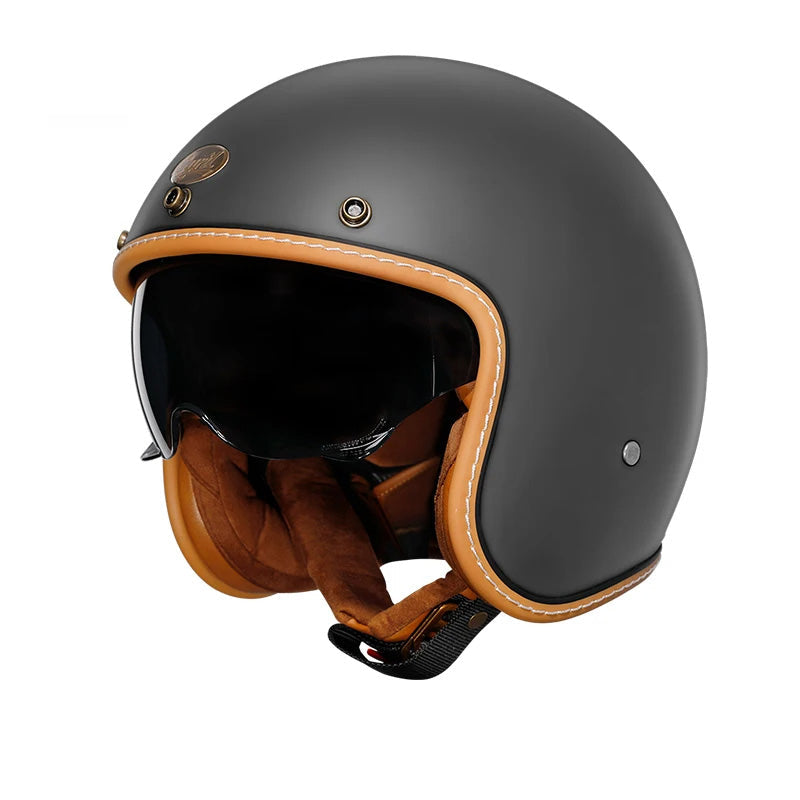Lightweight Open Face Motorcycle Helmet with Retro Design for Comfort