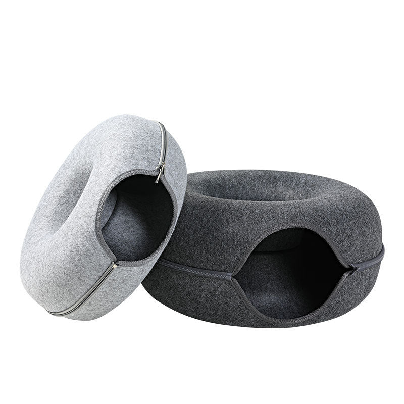 Cat Bed Tunnel with Detachable Cover – Cozy Nest for Play and Sleep