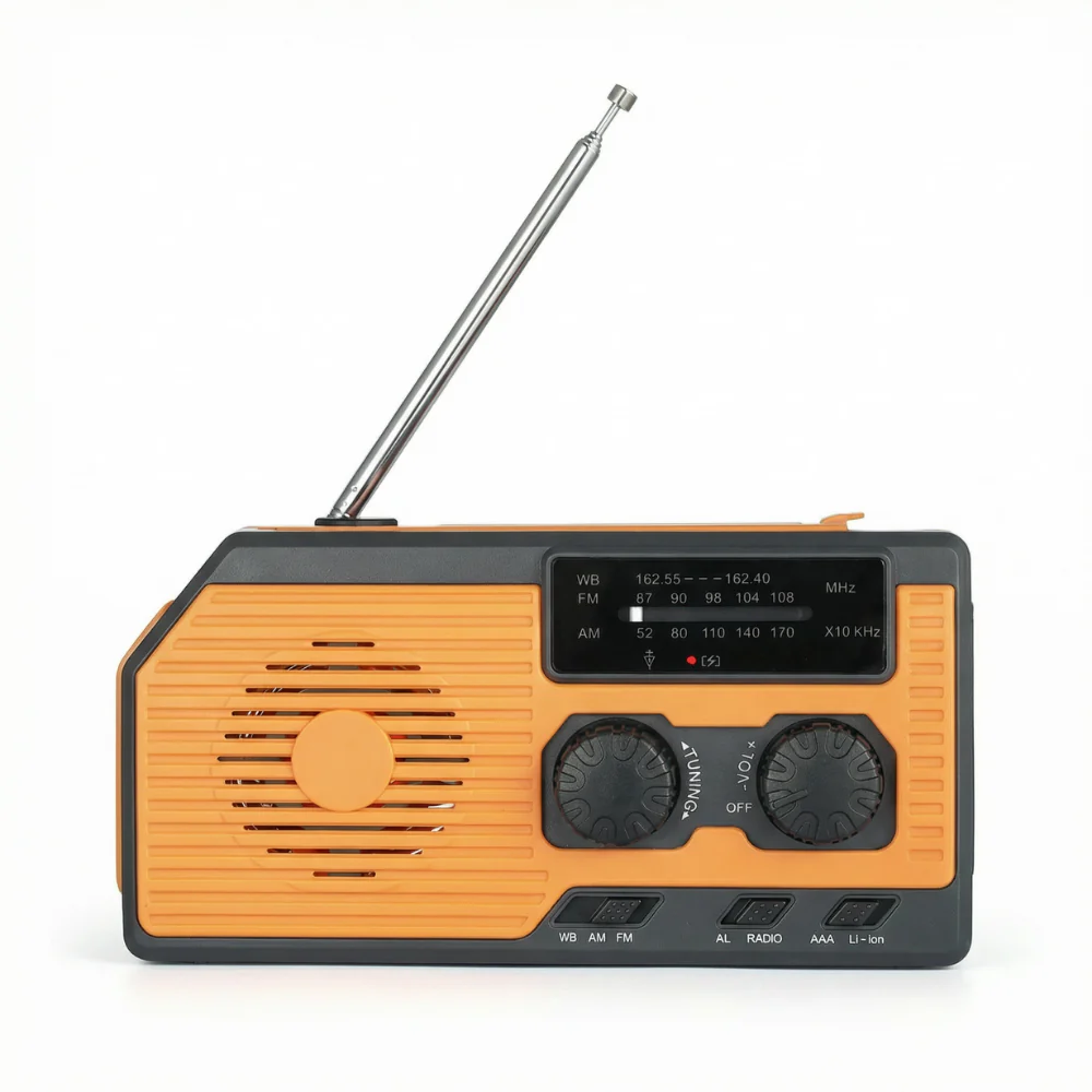 SurvivorTech 4-in-1 Emergency Radio with Solar, Hand Crank & Power Bank