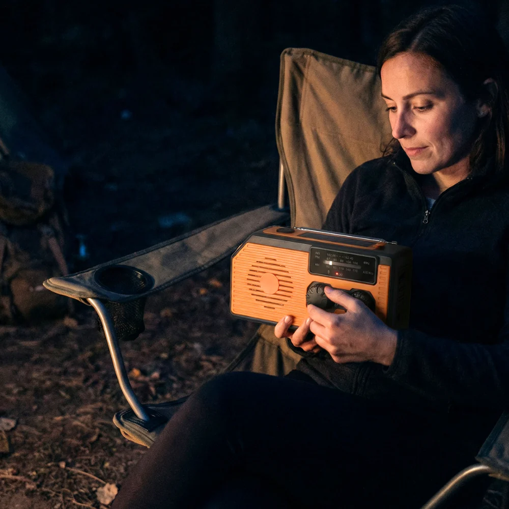 SurvivorTech 4-in-1 Emergency Radio with Solar, Hand Crank & Power Bank