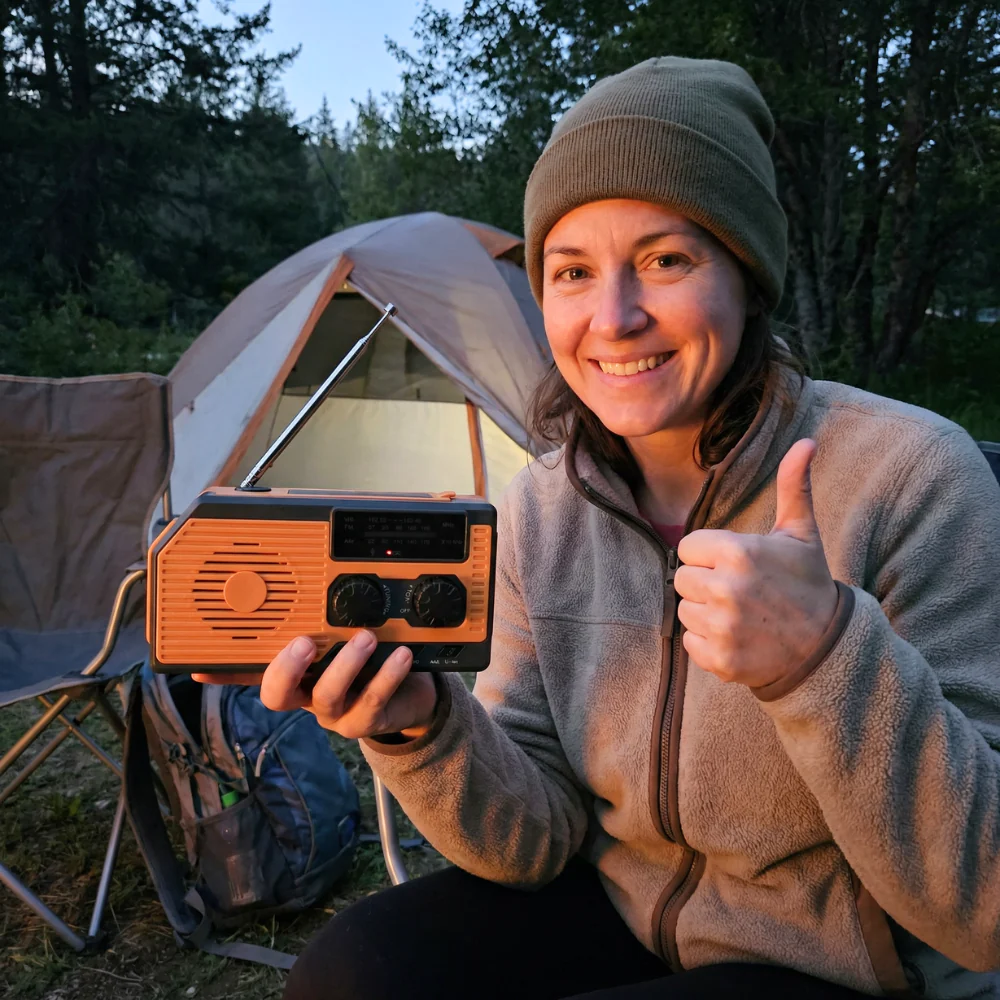 SurvivorTech 4-in-1 Emergency Radio with Solar, Hand Crank & Power Bank