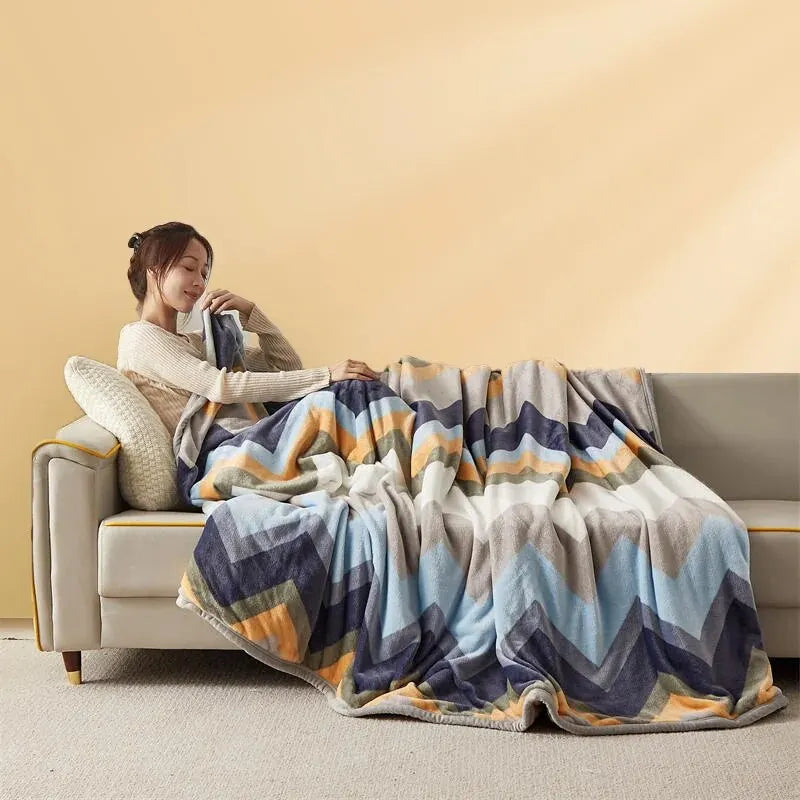Thick Cozy Flannel Blanket – Soft and Warm for Year-Round Comfort