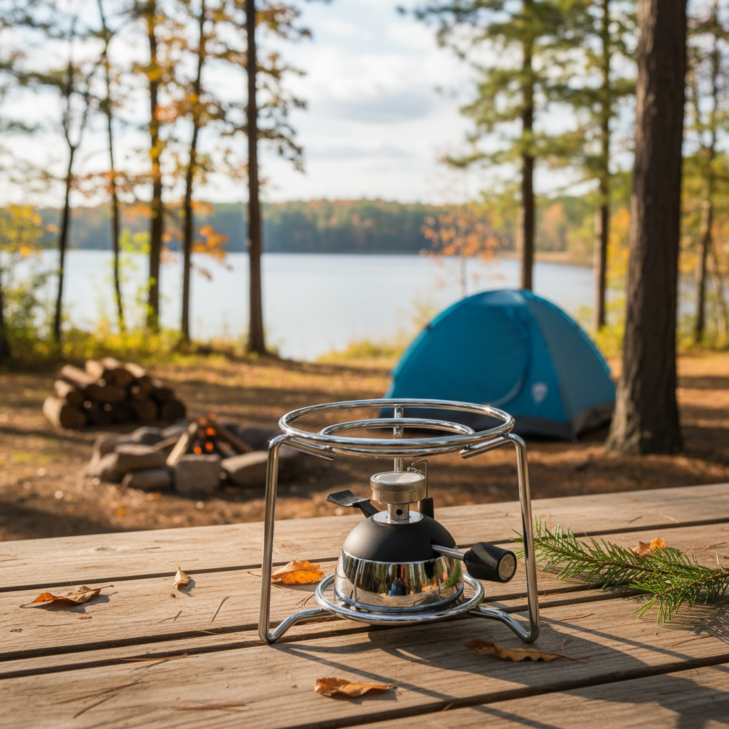 Portable Stainless Steel Stove Burner for Outdoor Cooking – Compact Design with Efficient Gas Use