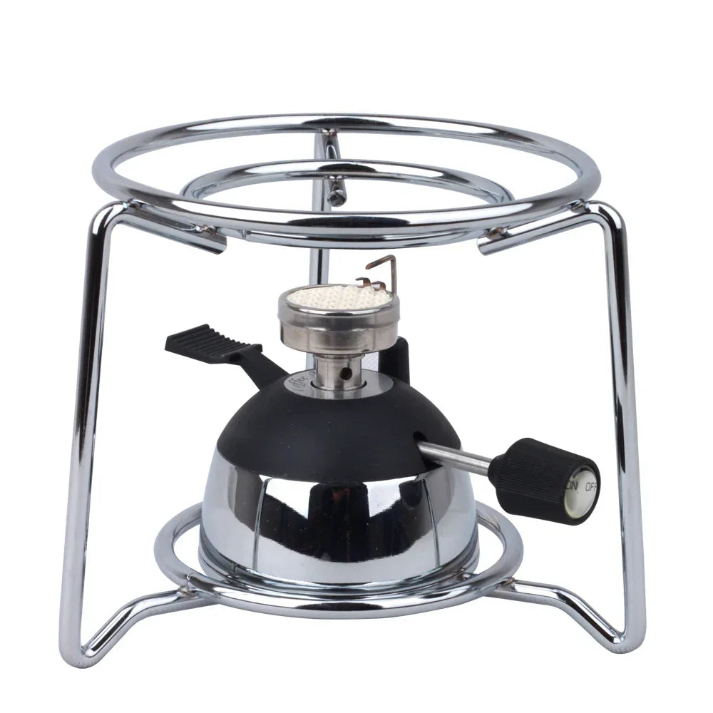 Portable Stainless Steel Stove Burner for Outdoor Cooking – Compact Design with Efficient Gas Use