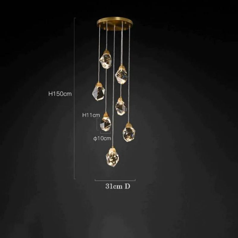 Lirien — Faceted Crystal Pendant Light for Dining Rooms