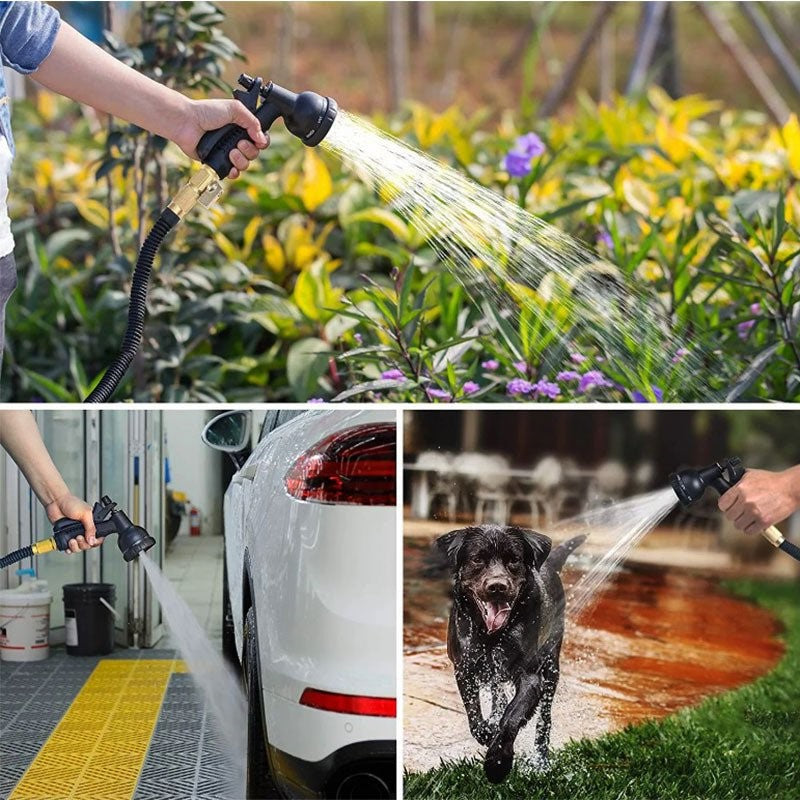 Expandable 100FT Garden Hose with 8 Spray Settings – Lightweight and Durable