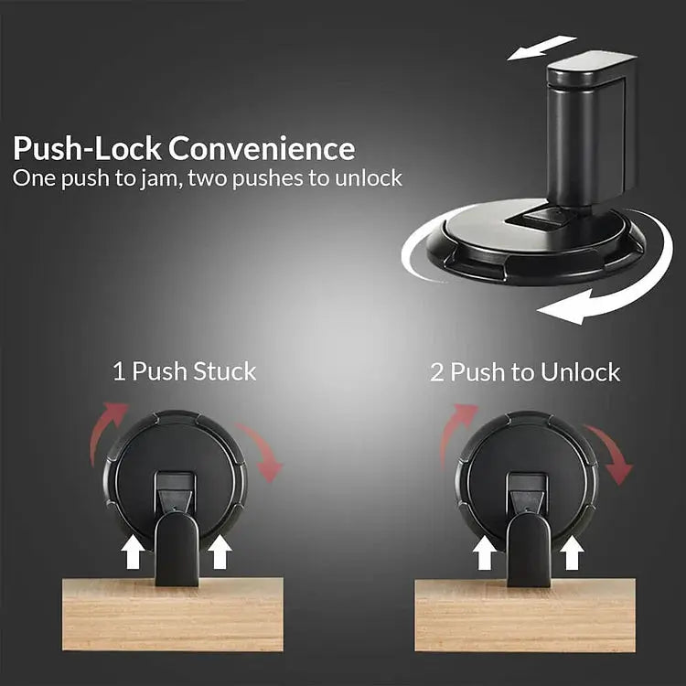 Zinc Alloy Floor Door Stop with Press-to-Lock Mechanism for Stability