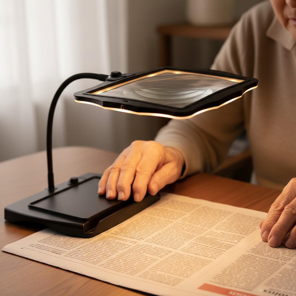 Adjustable LED Magnifying Floor Lamp for Detailed Work