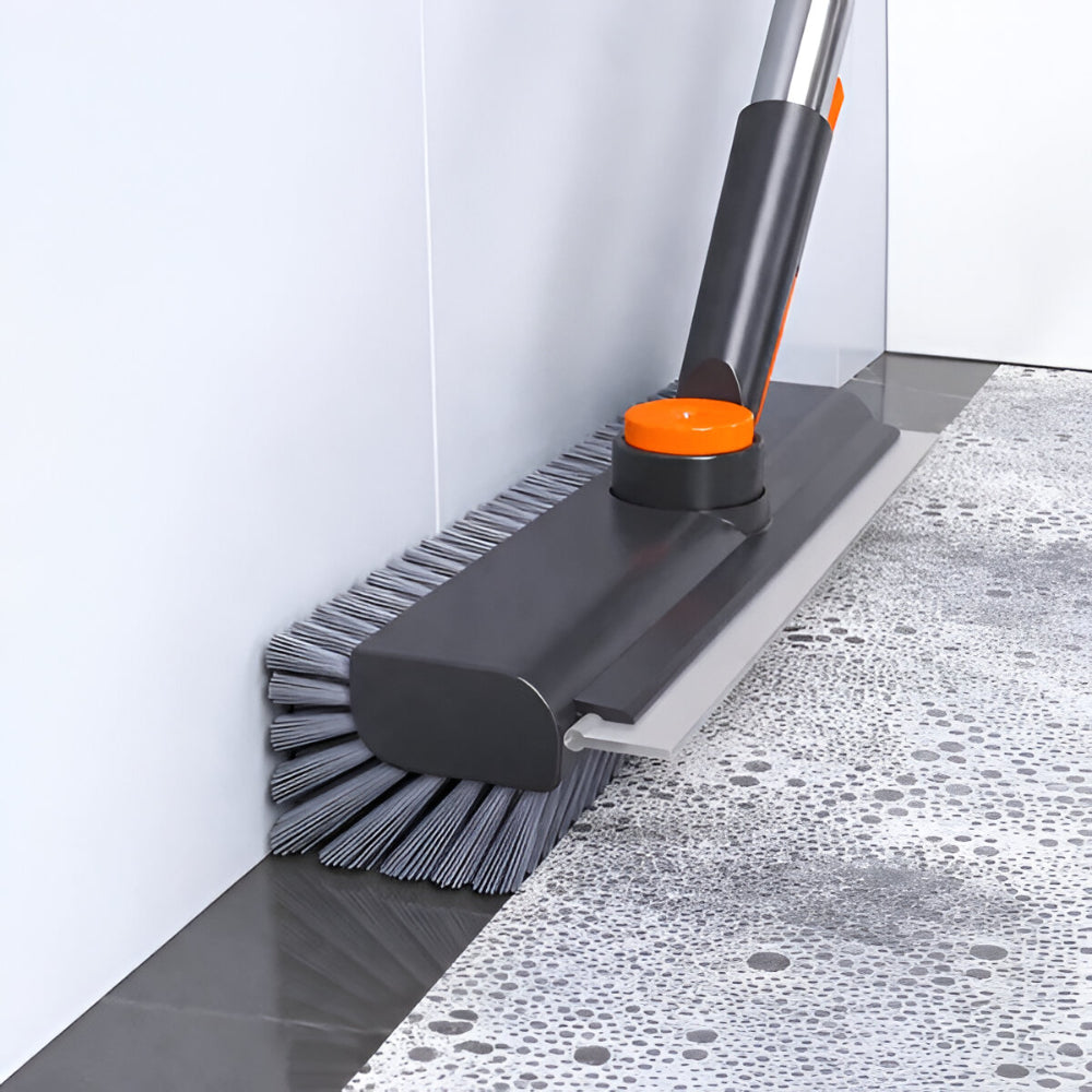 Extra-Long Handle Heavy-Duty Floor Scrubber for Tough Grime