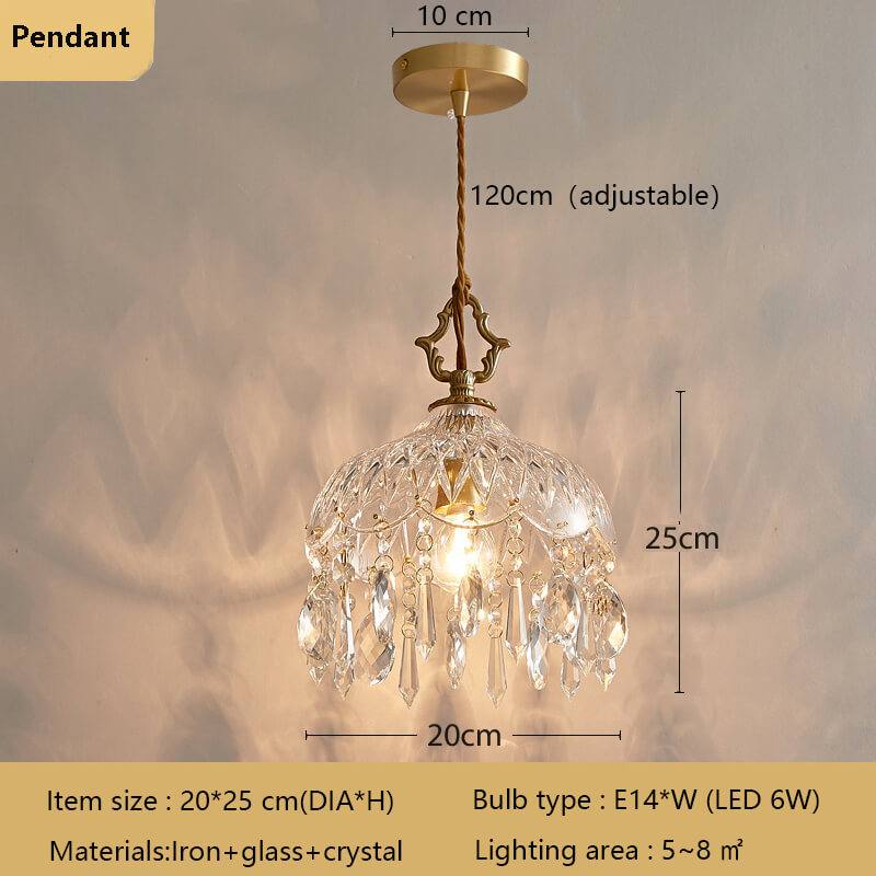 Floral Crystal LED Wall Lamp with Vintage Brass, Neoclassical Design, Luxury Scandinavian Lighting.