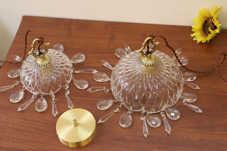 Luxury Taavita Vintage Brass Lamp - Crystal Floral Wall Sconce
