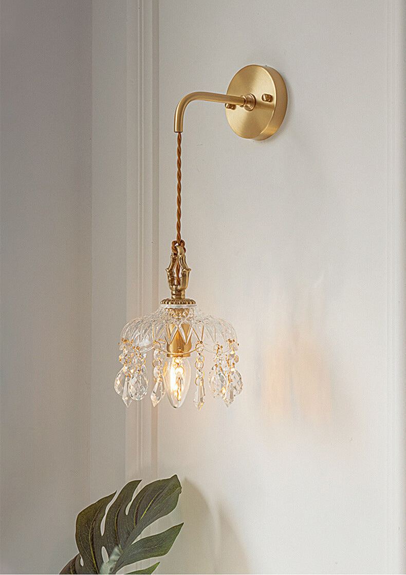 Illuminate in Style: Floral Wall Sconce - Vintage Brass Neoclassical Lamp| ArcLightsDesign