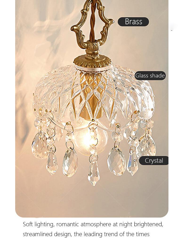Luxury Taavita Vintage Brass Lamp - Crystal Floral Wall Sconce