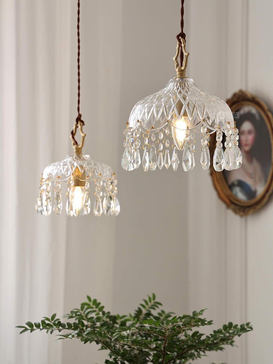 Luxury Taavita Vintage Brass Lamp - Crystal Floral Wall Sconce