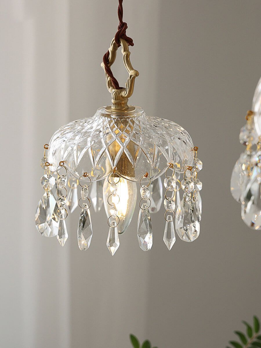 Luxury Taavita Vintage Brass Lamp - Crystal Floral Wall Sconce
