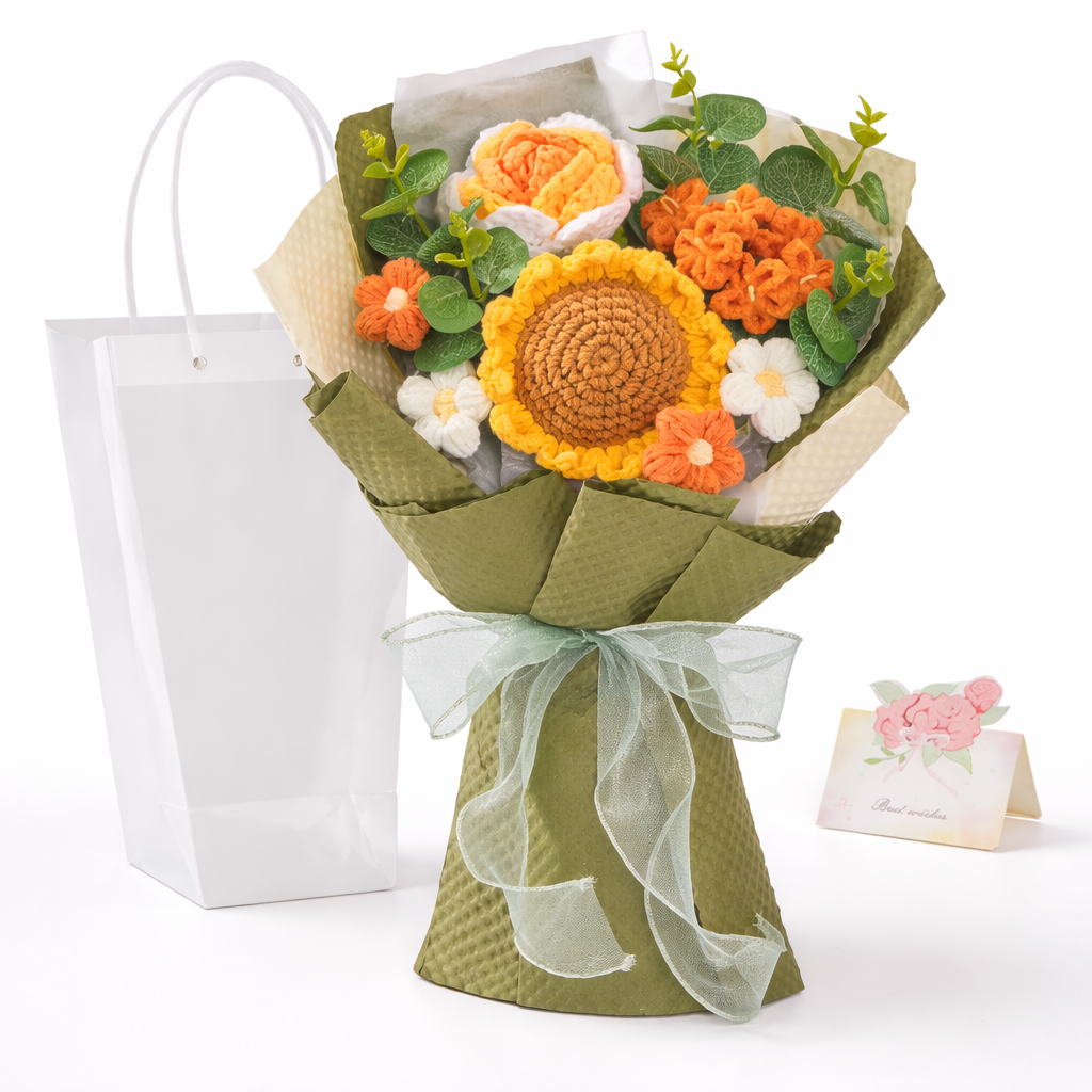 Handcrafted Floral Crochet Arrangement for Memorable Gifting