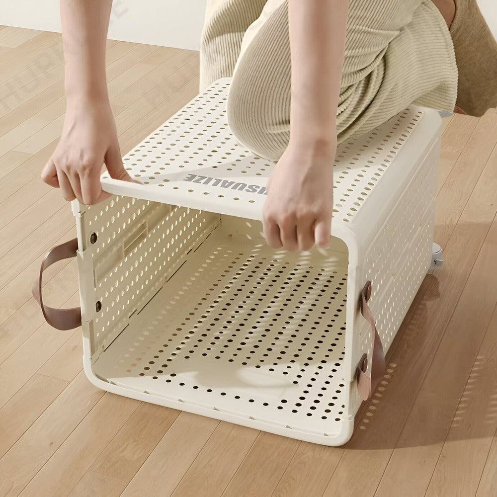 Collapsible Laundry Basket with Wheels – Space-Saving Storage Solution