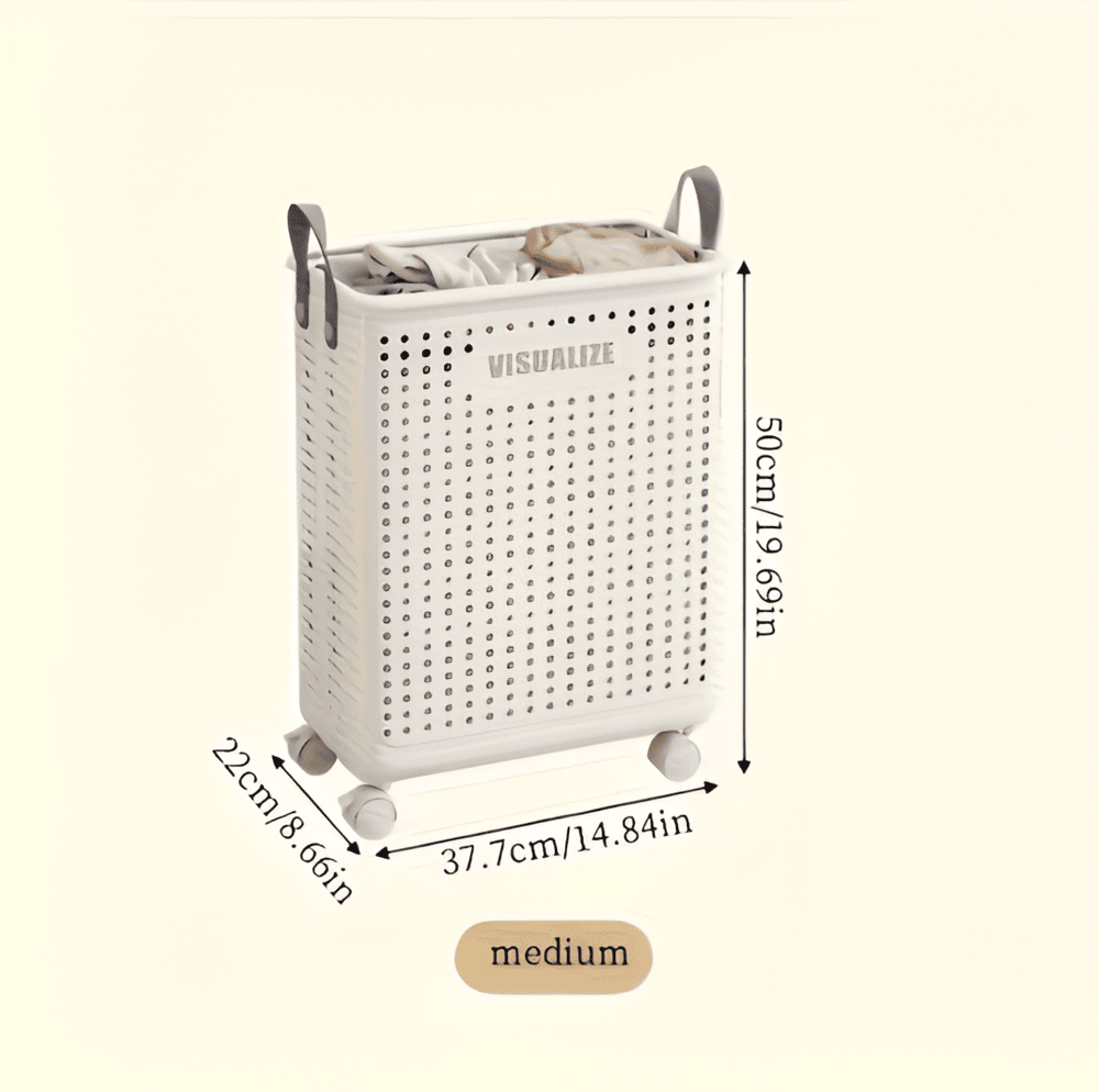 Collapsible Laundry Basket with Wheels – Space-Saving Storage Solution
