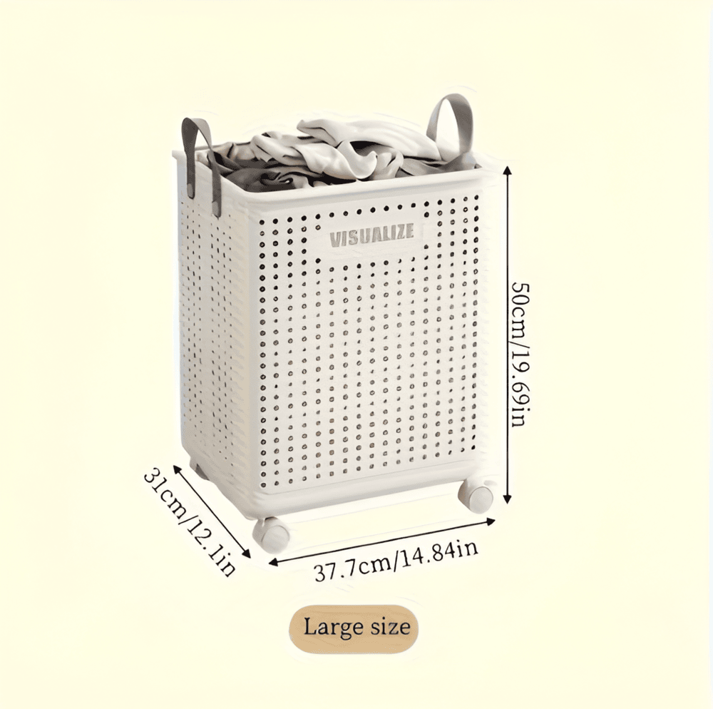 Collapsible Laundry Basket with Wheels – Space-Saving Storage Solution