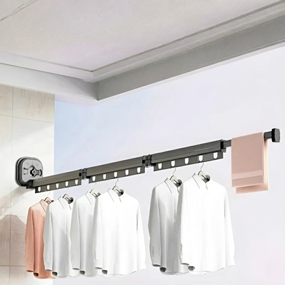 Compact and Versatile Laundry Drying Rack with Suction Mount