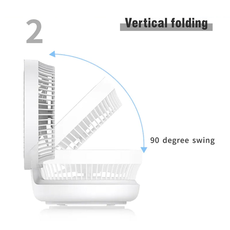 Compact Oscillating Fan with Adjustable Airflow and Night Light