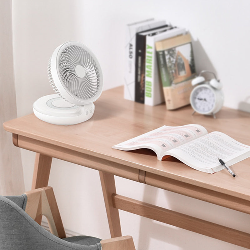Compact Oscillating Fan with Adjustable Airflow and Night Light