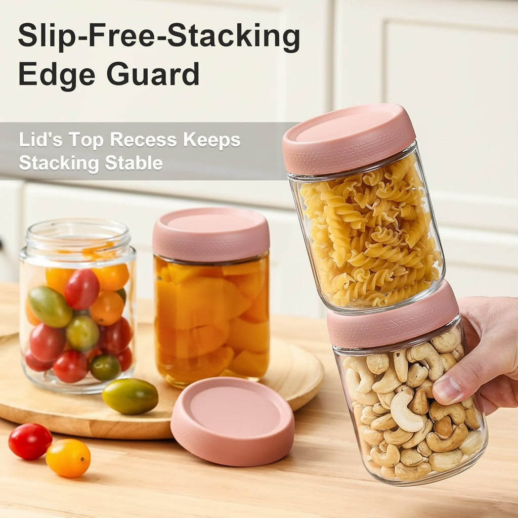 Space-Saving Glass Storage Containers with Secure Lids