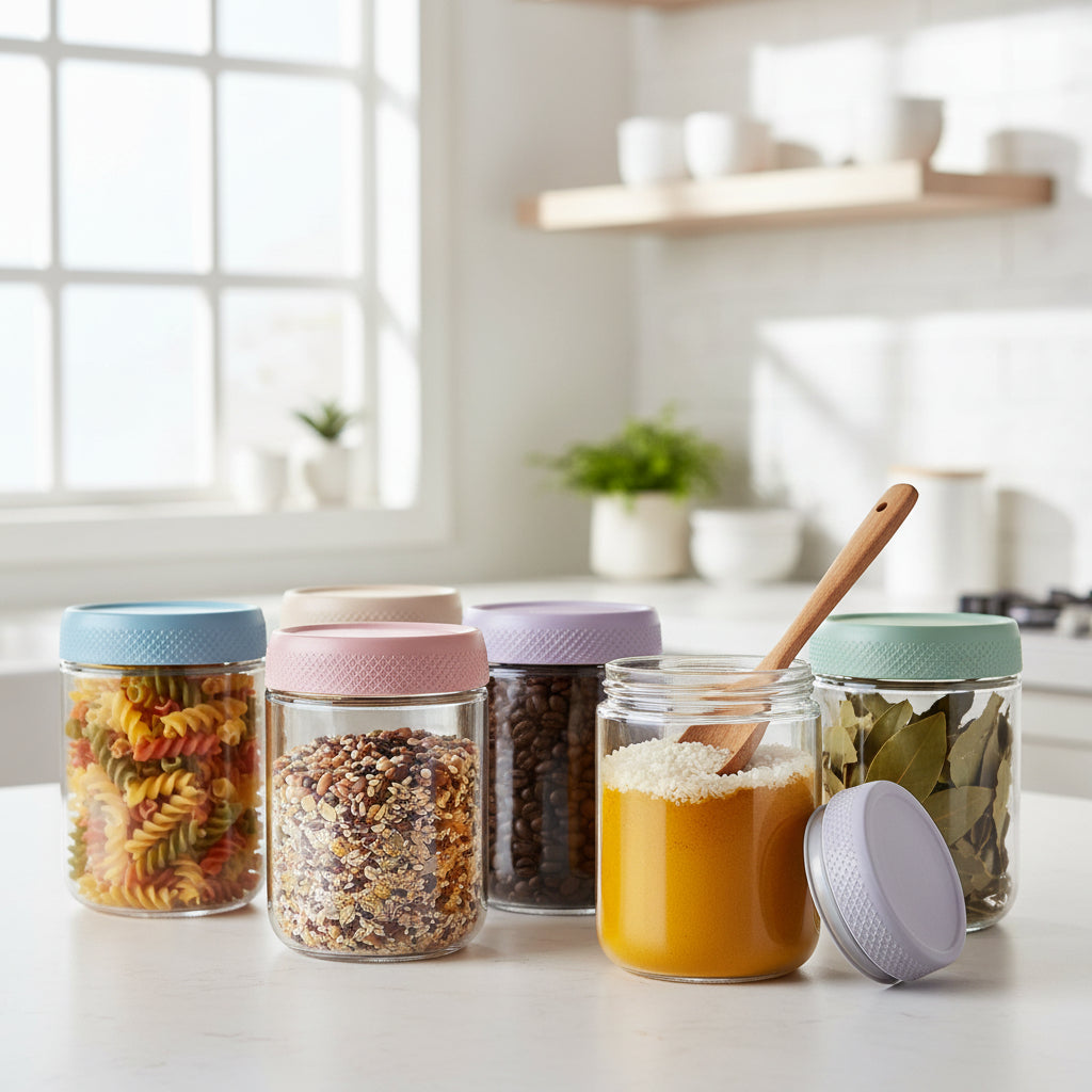 Space-Saving Glass Storage Containers with Secure Lids