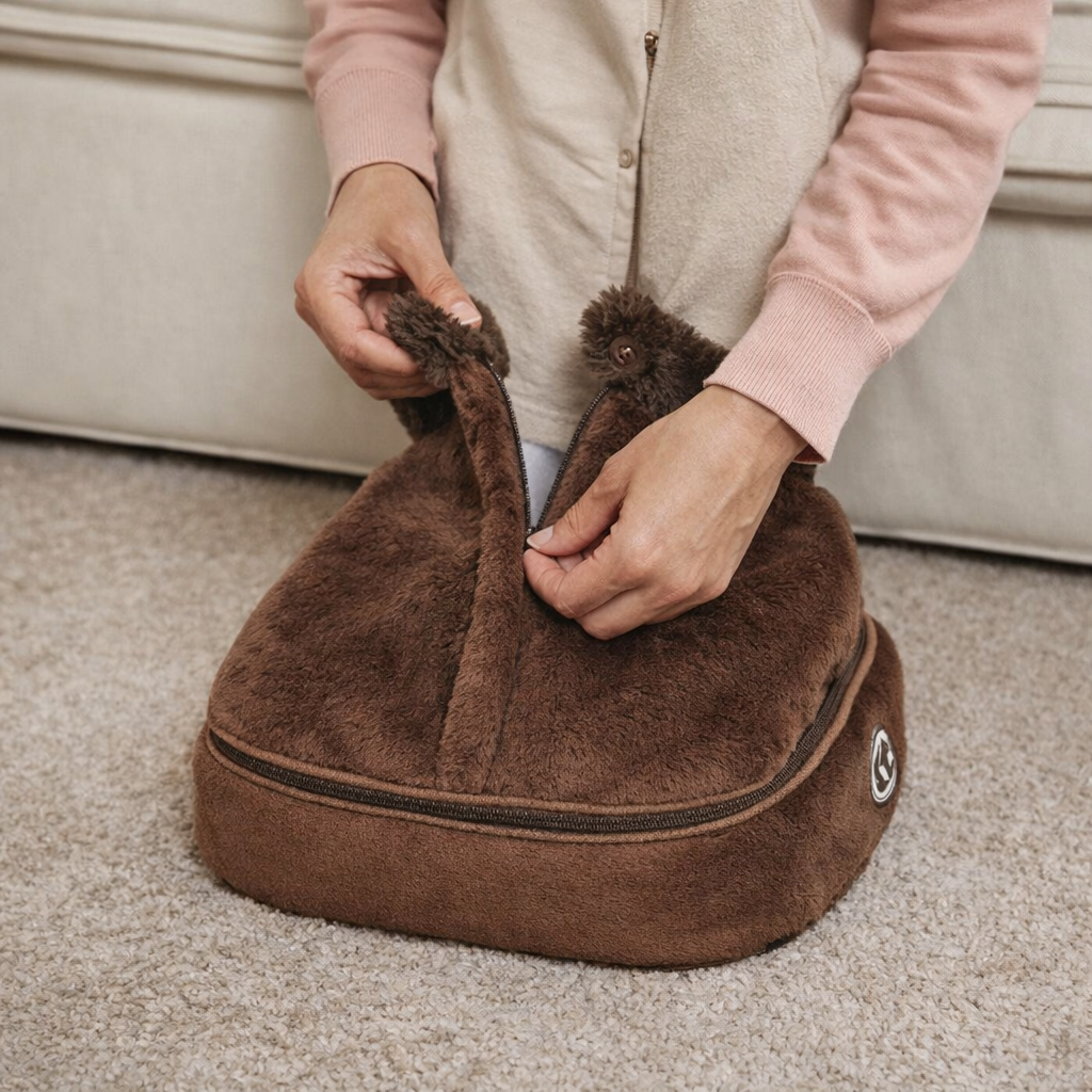 Cozy Heat and Vibration Foot Massager Slippers for Ultimate Comfort