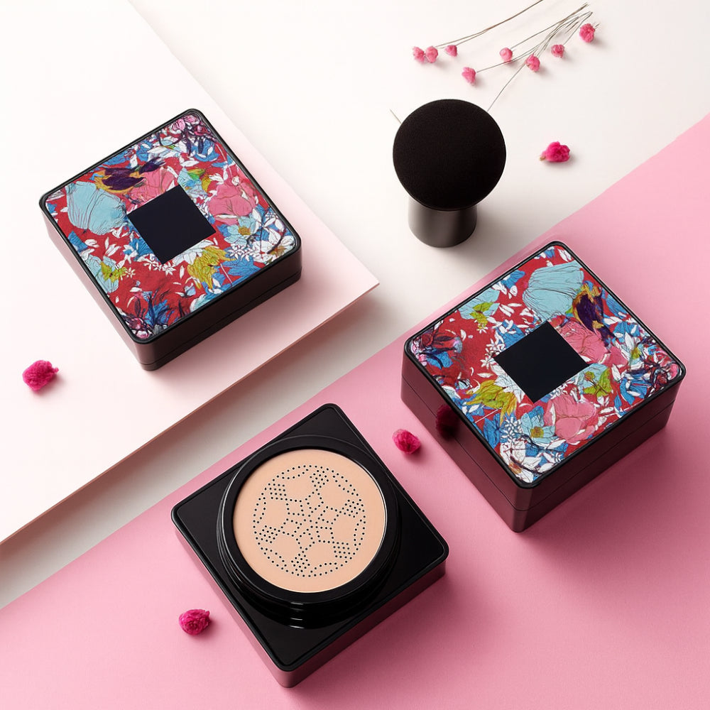 Compact Foundation with Integrated Applicator for Flawless Skin
