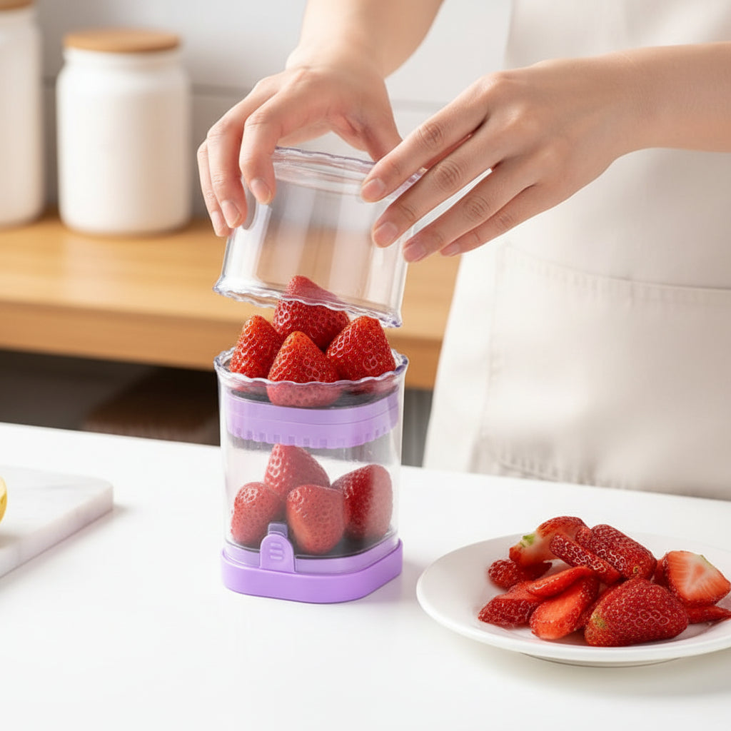 Effortless Fruit Slicing Tool with 8 Precision Blades