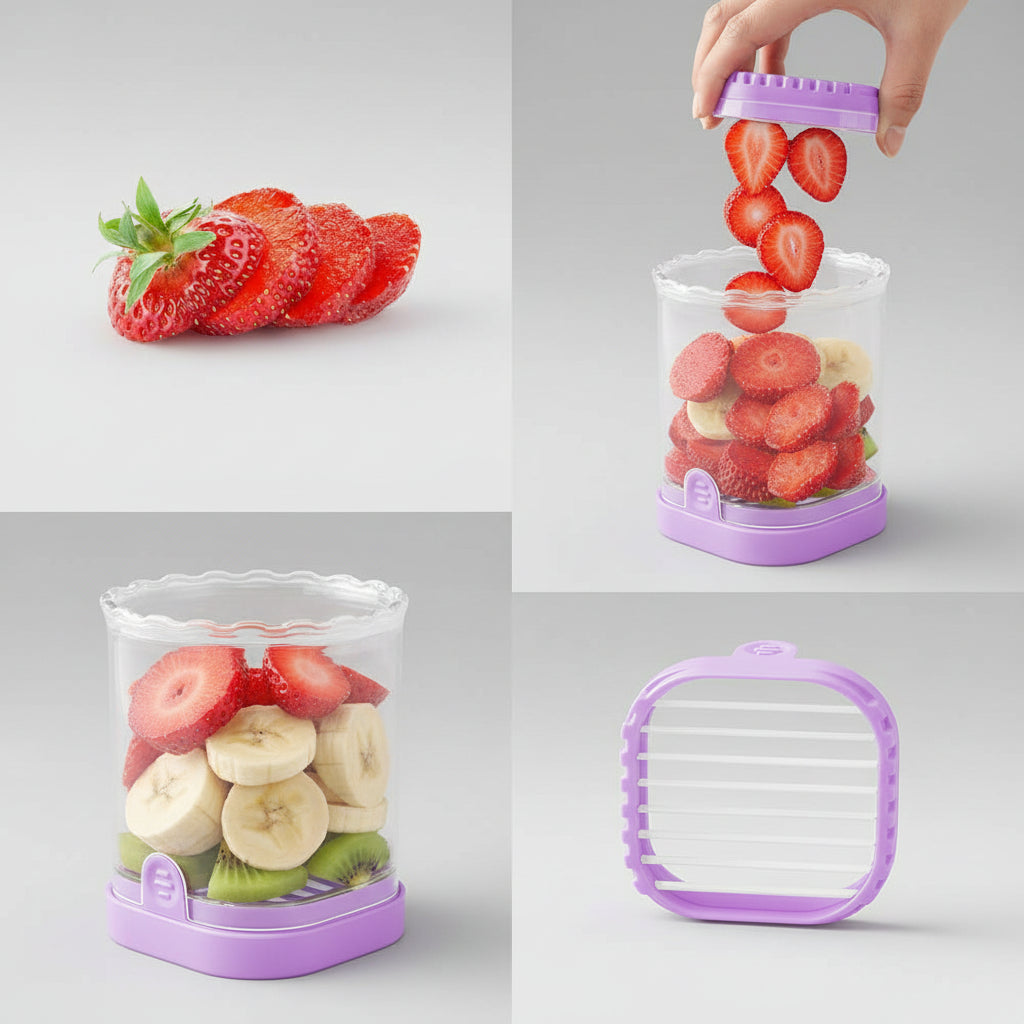 Effortless Fruit Slicing Tool with 8 Precision Blades