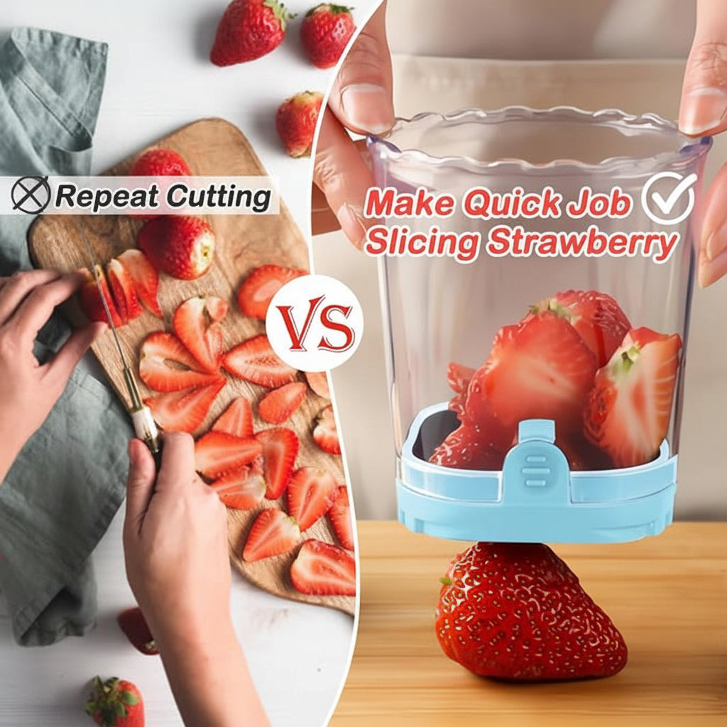 Effortless Fruit Slicing Tool with 8 Precision Blades