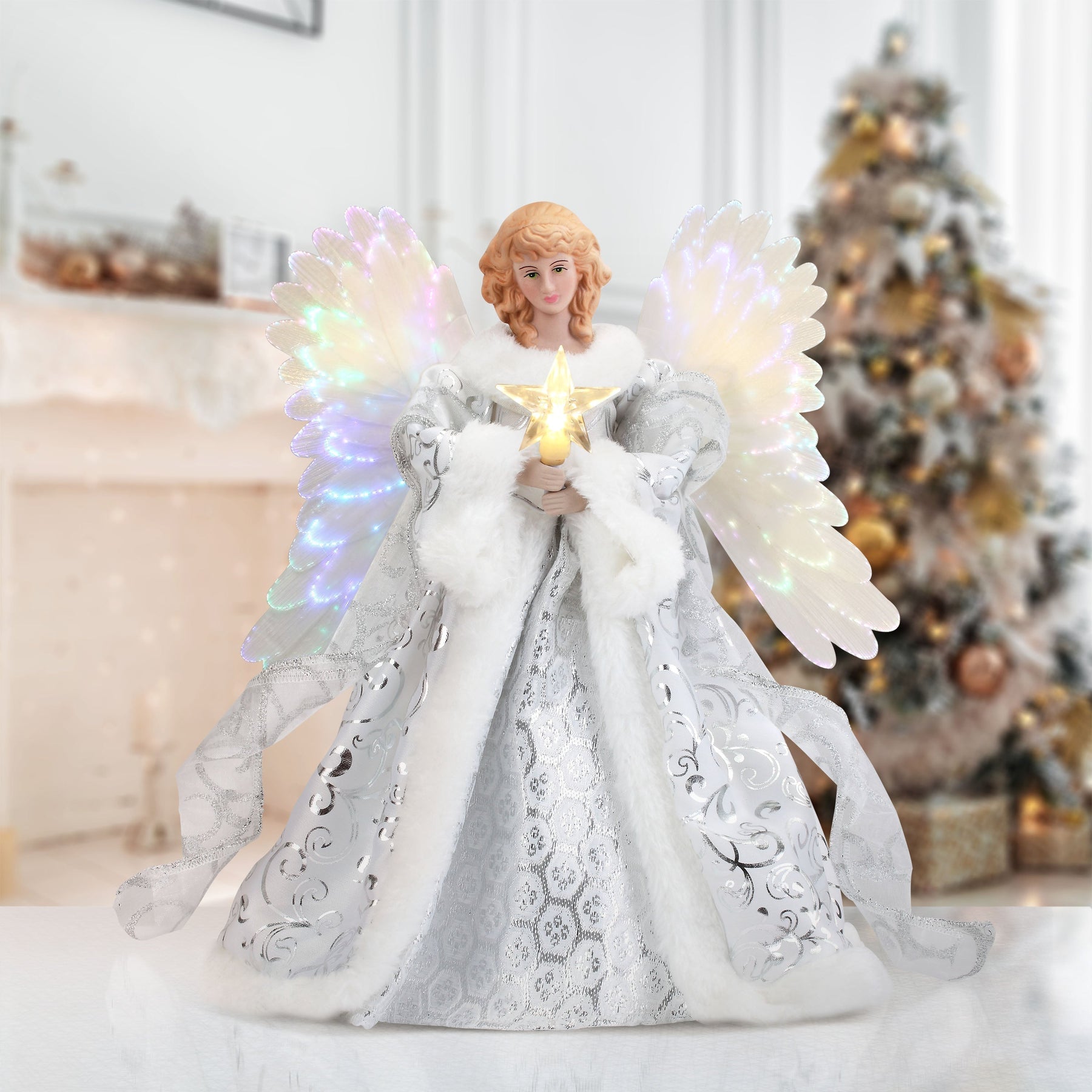 Celestial Angel Tree Topper – Animated Holiday Decoration