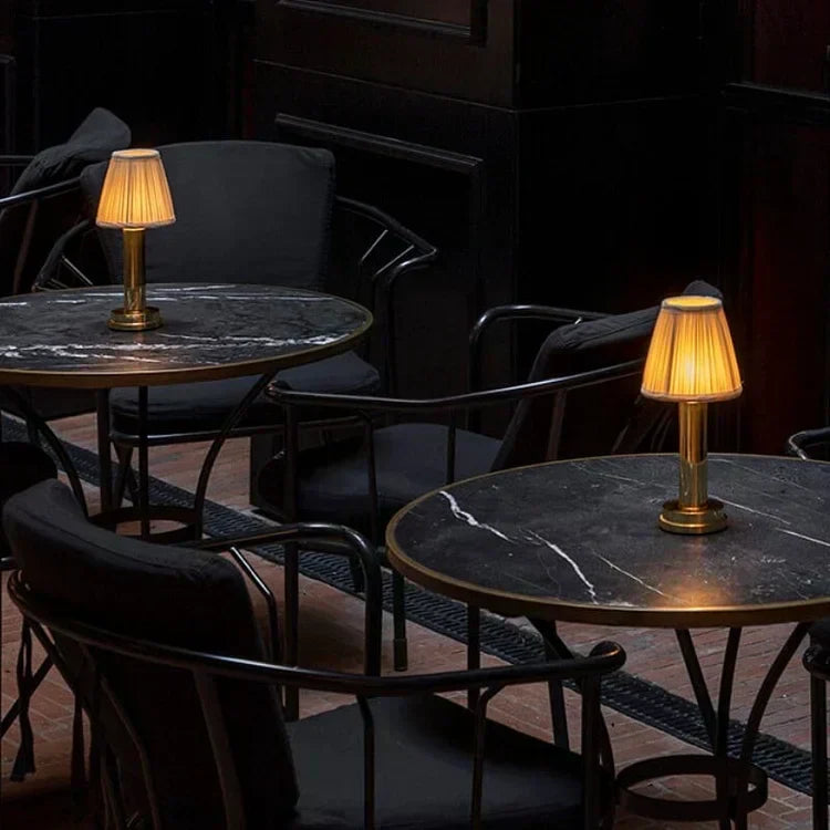 LuxeBeam Wireless Brass Table Lamp with Downlight Feature