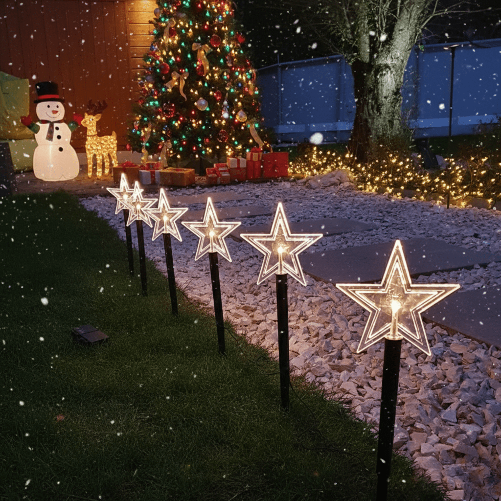 RadiantGlow Festive LED Pathway Lights for Outdoor Spaces