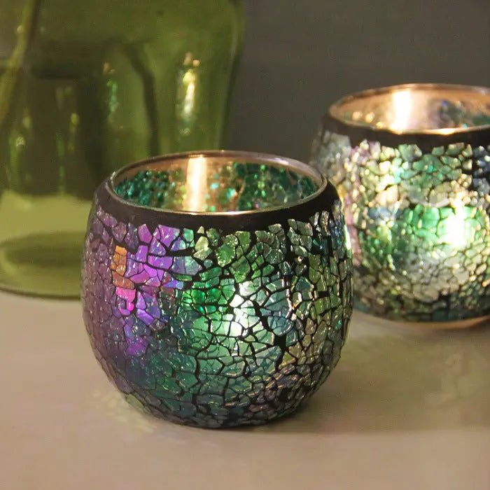 SerenityGlow Elegant Glass Candle Holder for Tranquil Spaces