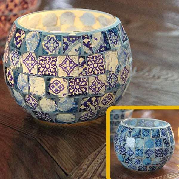SerenityGlow Elegant Glass Candle Holder for Tranquil Spaces