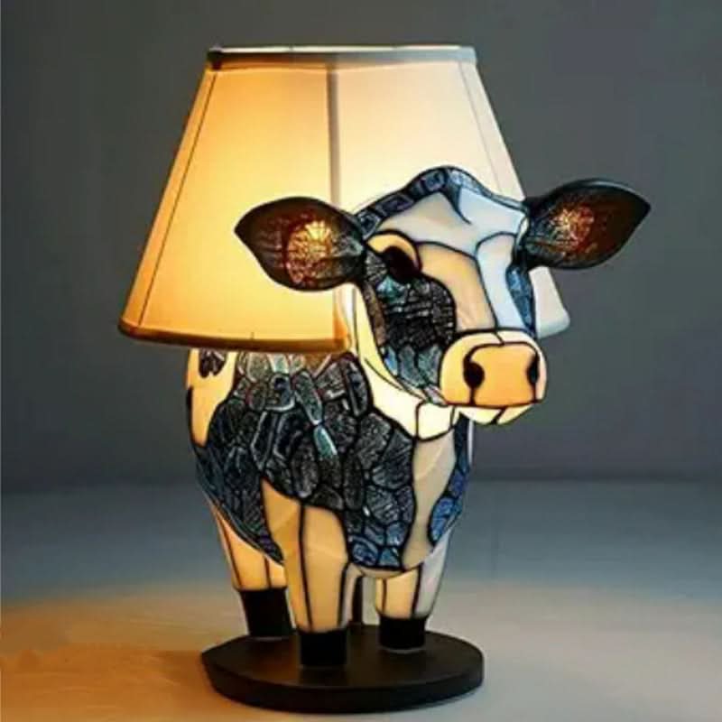 Charming Canine Stained Glass LED Table Lamp with USB Power