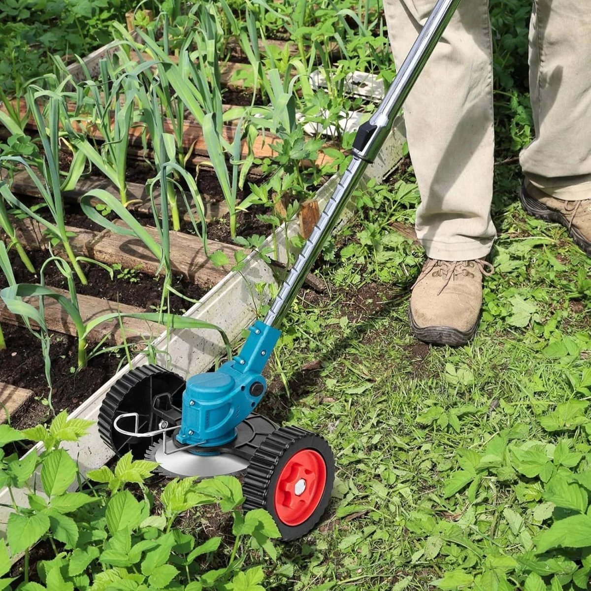 EcoTrim 36V Cordless Lawn Edger with Wheel Support for Comfort