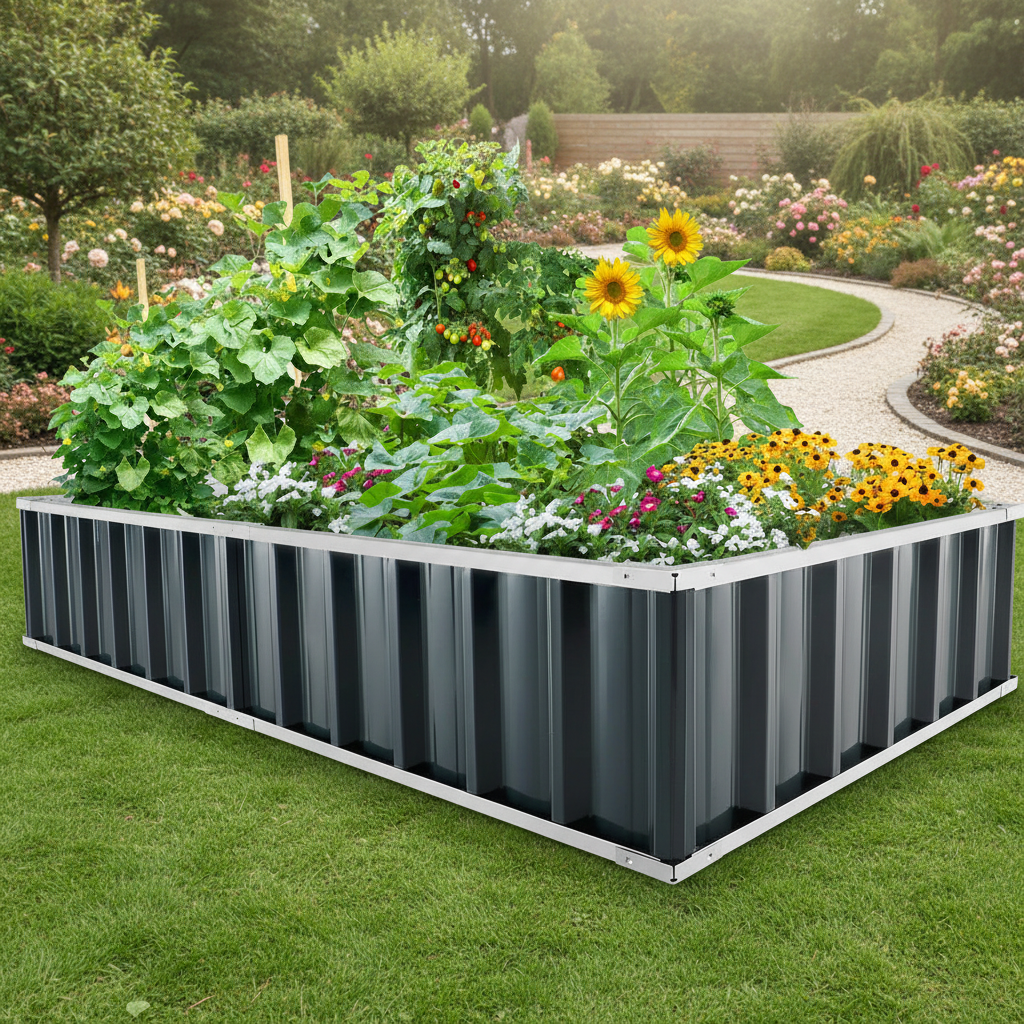 EcoGrow Elevated Garden Bed Crafted from Durable Steel