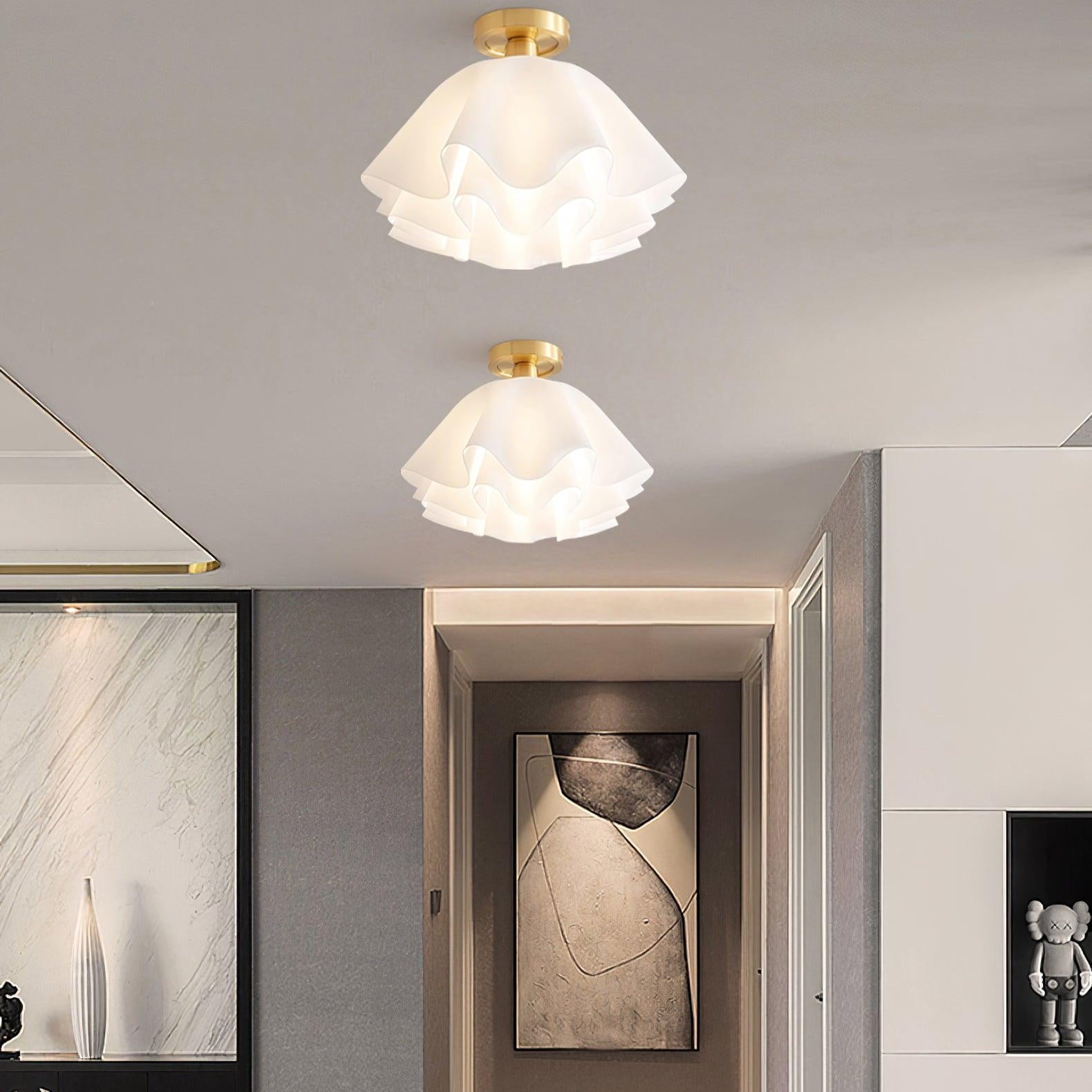 EleganceBeam Modern Ceiling Fixture with Copper Accent