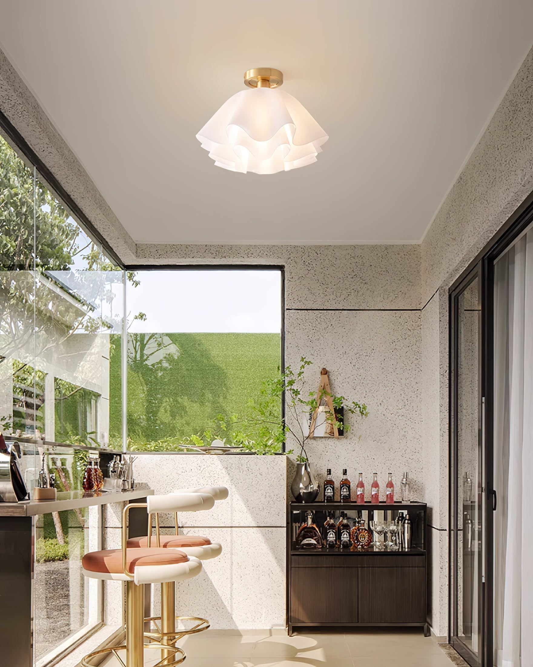EleganceBeam Modern Ceiling Fixture with Copper Accent