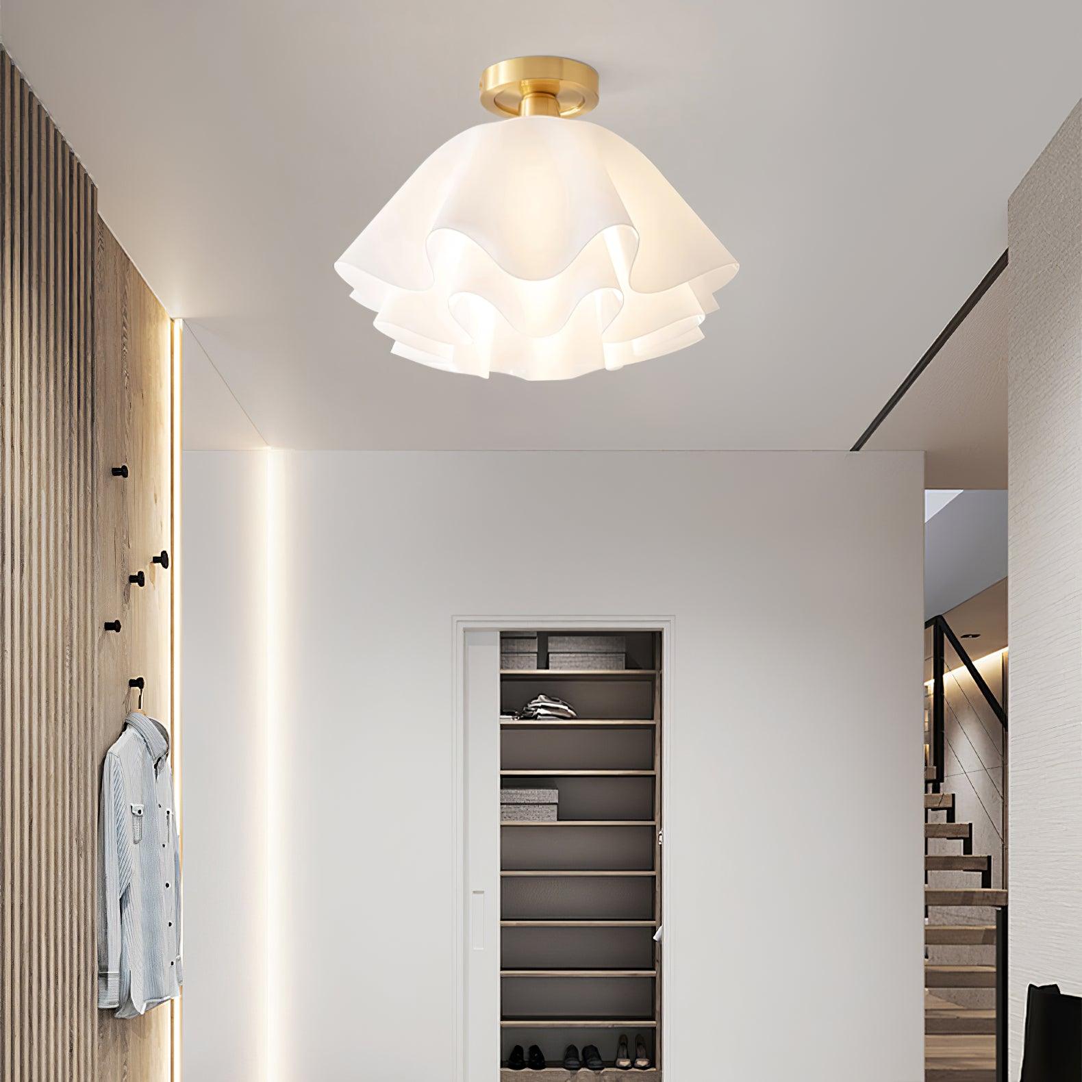 EleganceBeam Modern Ceiling Fixture with Copper Accent